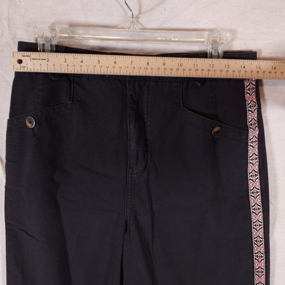Anthropologie Black Pants with Pink Trim - Picture 4 of 16